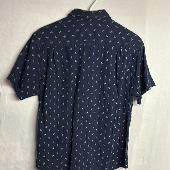 International Men’s Report Navy Linen Cotton Blend Button Front S/S Shirt Large - Picture 7 of 7